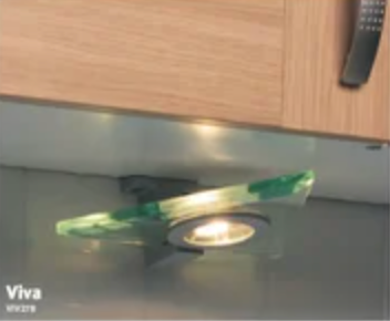 där VIVA 3 Light Under Cabinet Floating Glass Triangular Spot Lights Kit - CLEARANCE