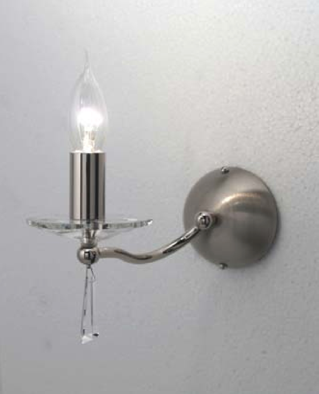 Basilux 285/A1.34 Italian Crystal & Nickel Wall Light  - EX-DISPLAY