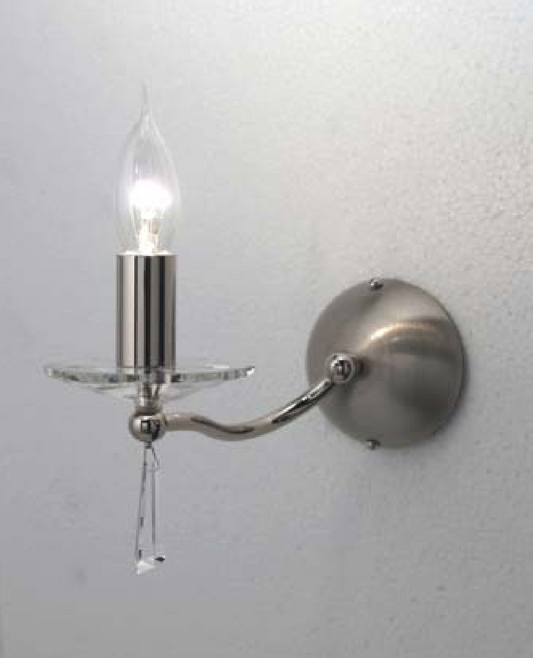 Basilux 285/A1.34 Italian Crystal & Nickel Wall Light  - EX-DISPLAY