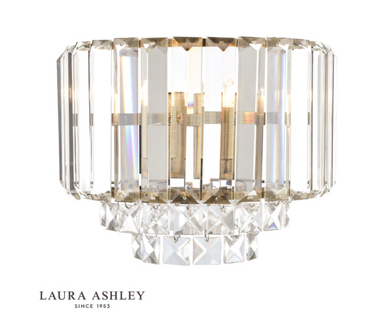 Laura Ashley Vienna, Crystal Wall Light, Antique Brass - ID 13161