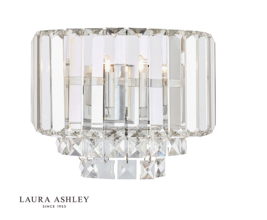 Laura Ashley Vienna, Crystal Wall Light, Chrome - ID 13162