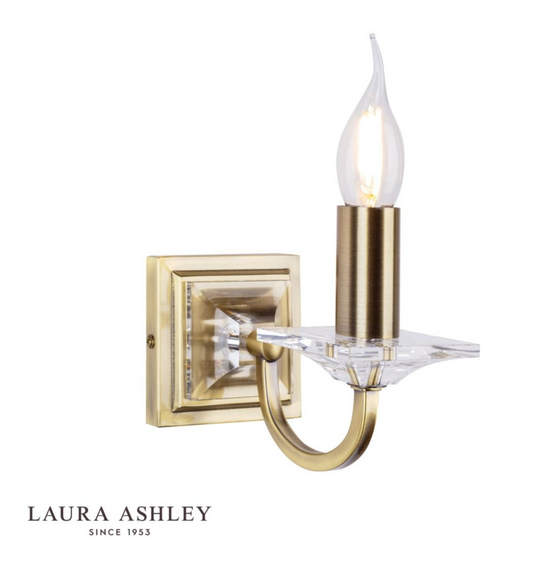 Laura Ashley - Carson Wall Light, Antique Brass, Glass - ID 13164