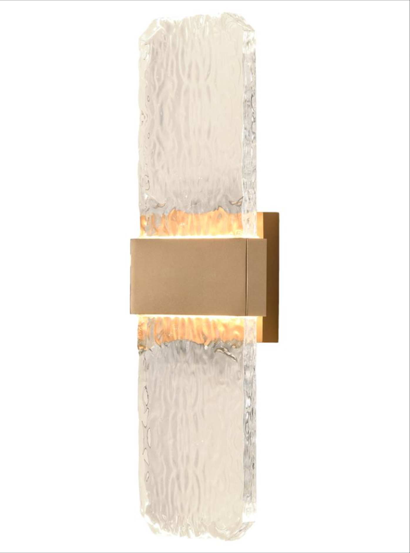 FRO Aged Brass & Clear Artisanal Cast Glass Versatile Large Wall Light - ID 13253