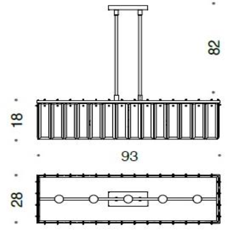 ROMA Chandelier, Smoked - ID 492