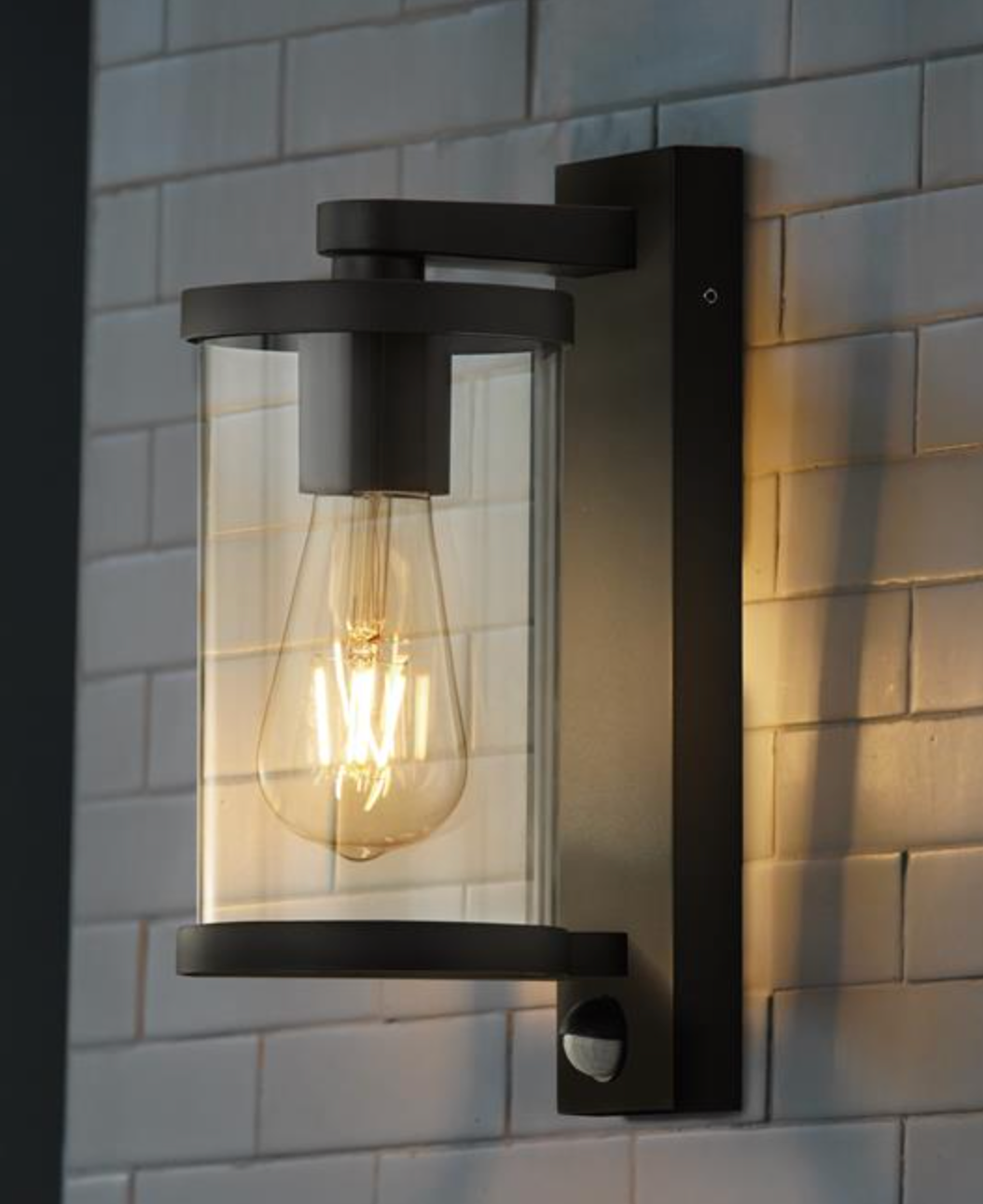 Outdoor Wall Light, PIR, Black - ID 13369