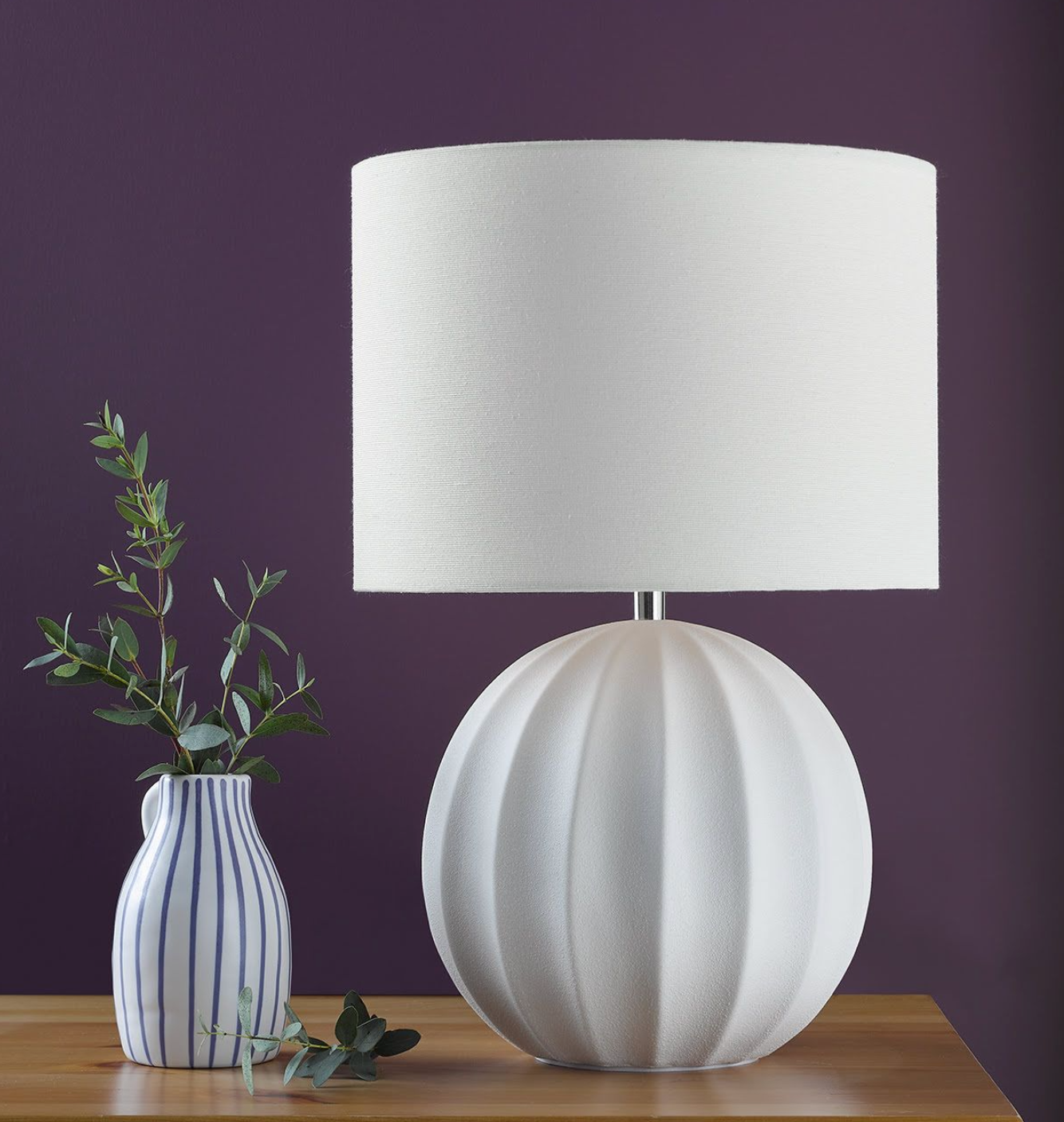 Ceramic Table Lamp Cream With Shade - ID 13399