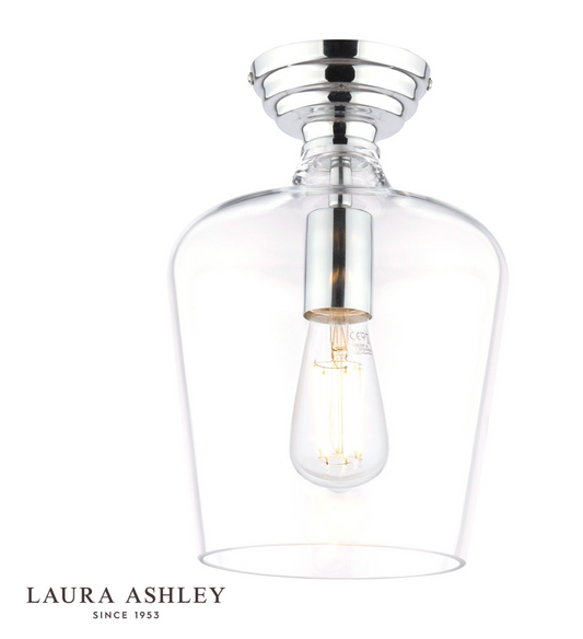 Laura Ashley - Ockley Semi-Flush Polished Chrome and Glass - ID 13486