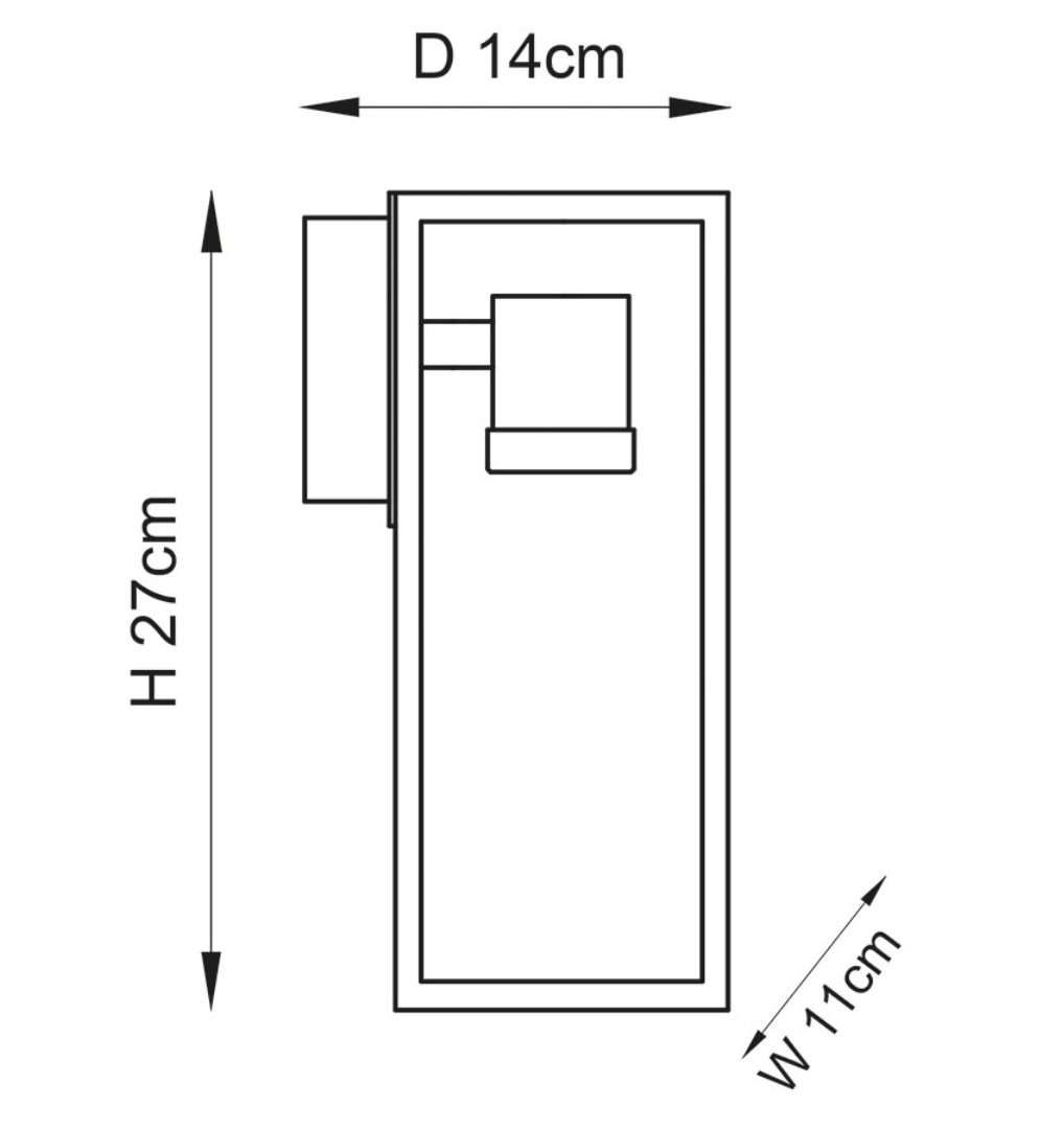 Black Frame Glassless Outdoor Wall Light - ID 11595