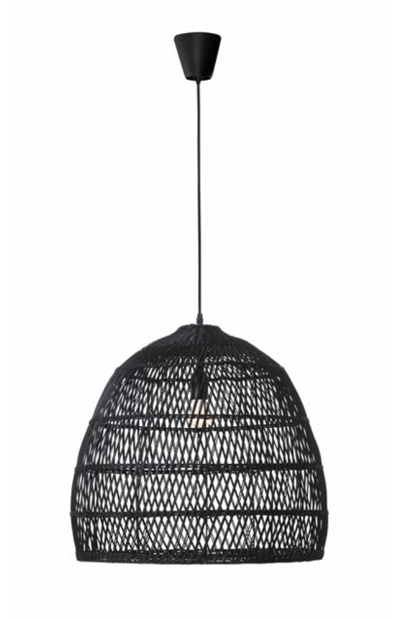 DEST Black Rattan Dome Pendant - ID