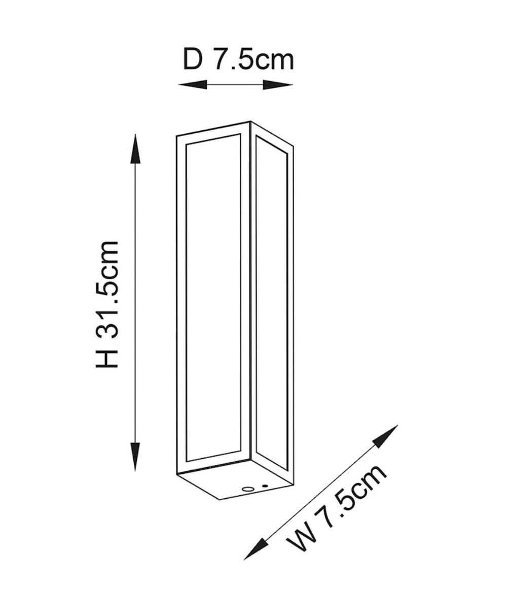 Contemporary Chrome Box Wall Light with Frosted Glass - ID 13547