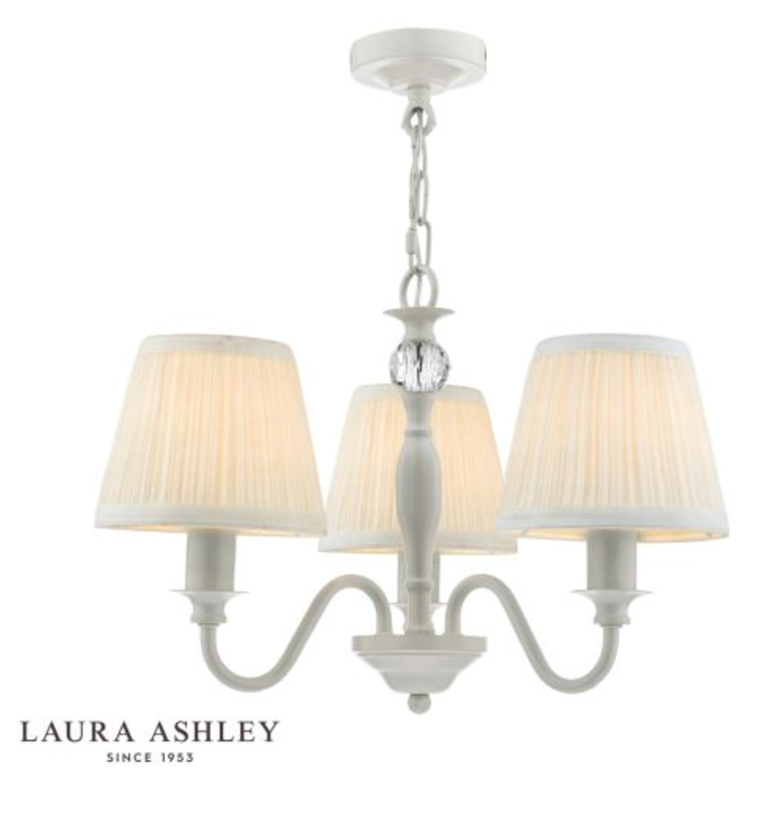 Laura Ashley - Ellis 3lt Pendant Grey with Shades - ID 13555