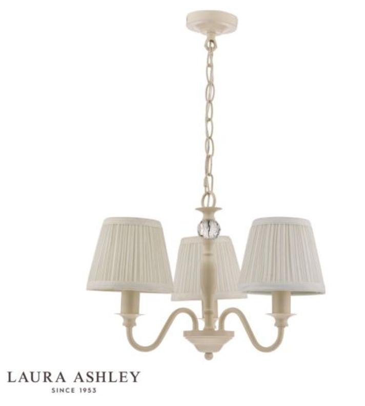 Laura Ashley - Ellis 3lt Pendant Ivory With Shades - ID 13556