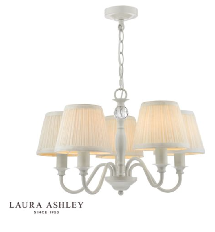 Laura Ashley - Ellis 5lt Pendant Grey With Shades - ID 13579