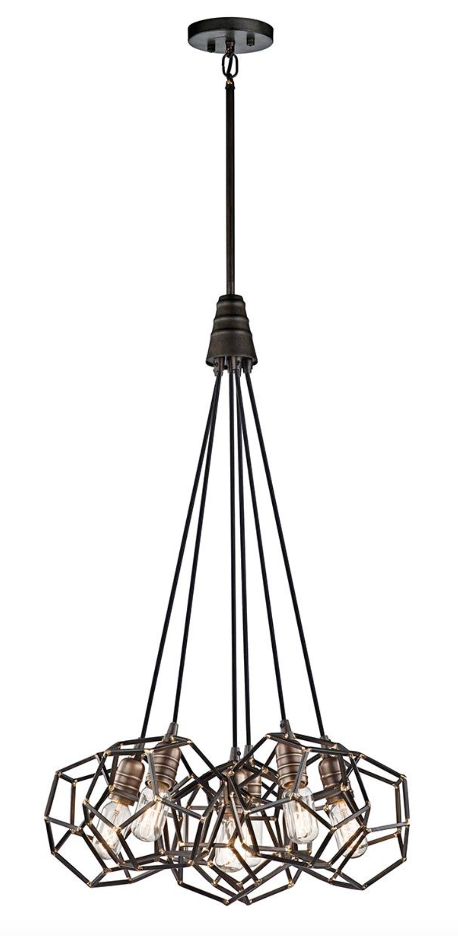 Aldwych Six Light Raw Steel Chandelier - ID 6568 *1 only