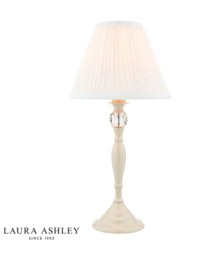 Laura Ashley Ellis Table Lamp Cream With Ivory Shade - ID 13612