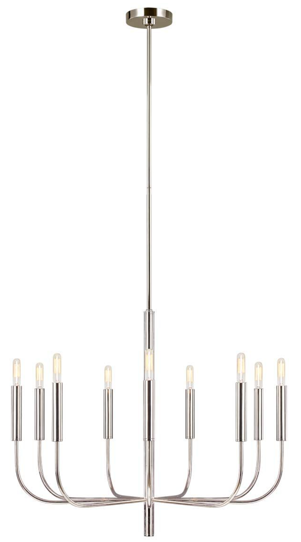 BRI Polished Nickel 9 Arm Chandelier - ID 11368