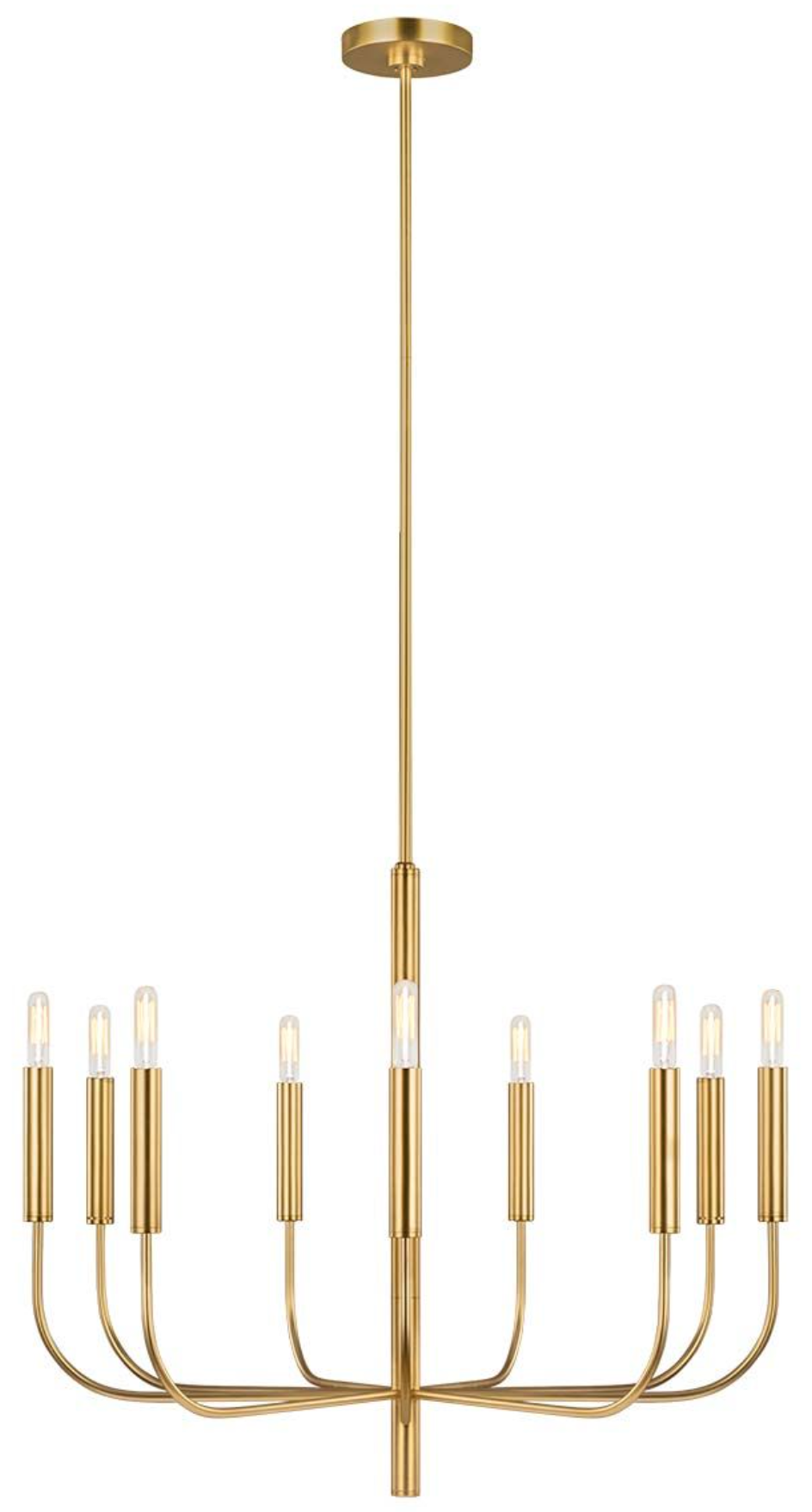 BRI Satin Brass 9 Arm Chandelier - ID 10949