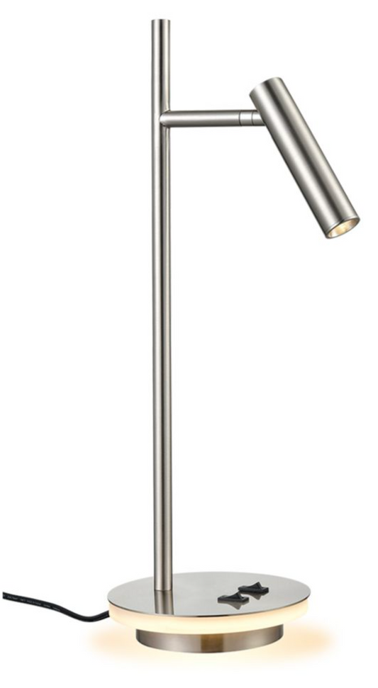Lewi Satin Nickel Desk Light With Halo Base - ID 13718