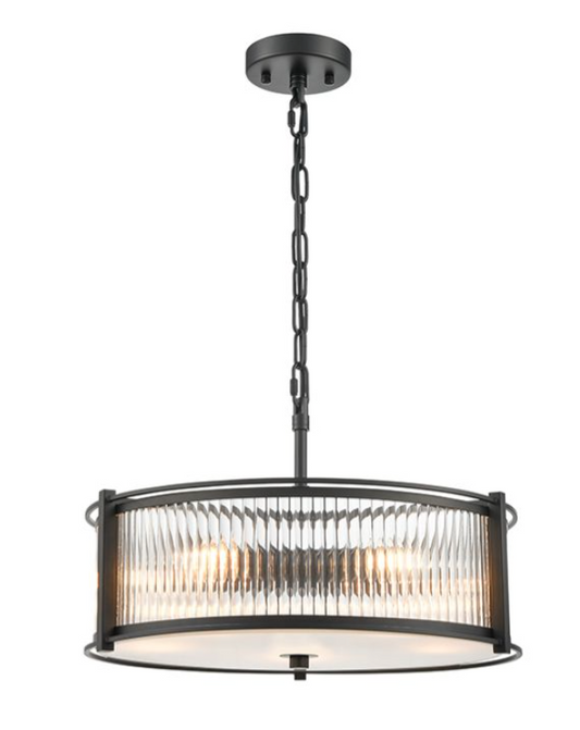 ATRANI 5lt Ribbed Glass In Matt Black - ID 13710