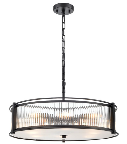 ATRANI 8lt Ribbed Glass In Matt Black - ID 13712