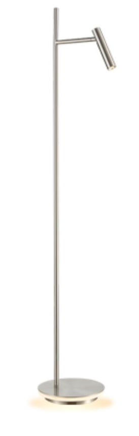 Lewi Satin Nickel Floor Light With Halo Base - ID 13720