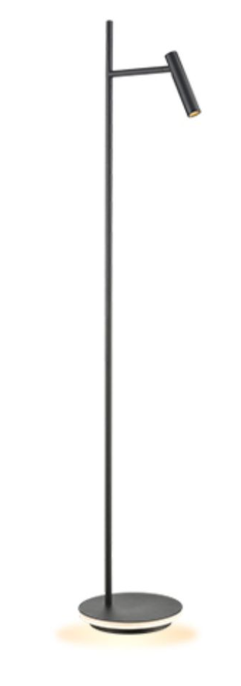 Lewi Matt Black Floor Light With Halo Base - ID 13721