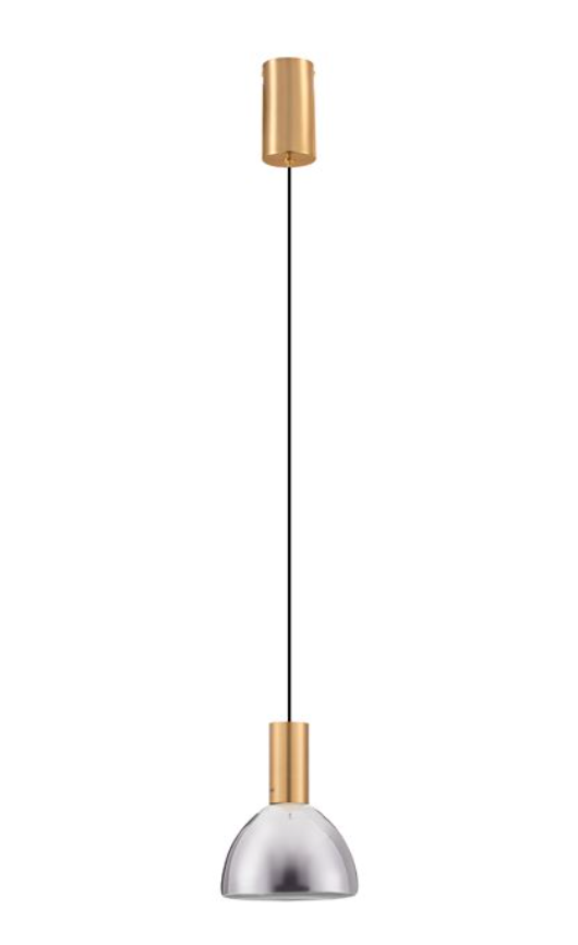 Elegant Brass and Smoked Glass Single Pendant - ID 13761
