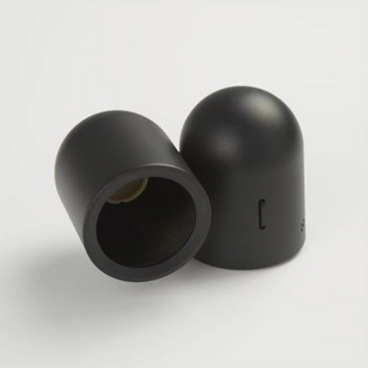 Matt Black Rounded Cylinder Wall or Ceiling Mounted GU10 Spotlight - ID 13790