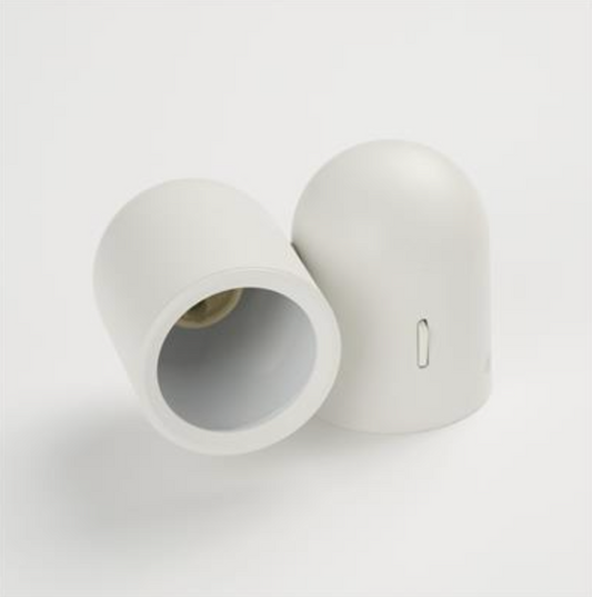 Matt White Rounded Cylinder Wall or Ceiling Mounted GU10 Spotlight - ID 13791