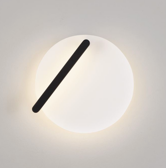 Nilu Matt Black & White Disc Wall Light Small - ID 13797
