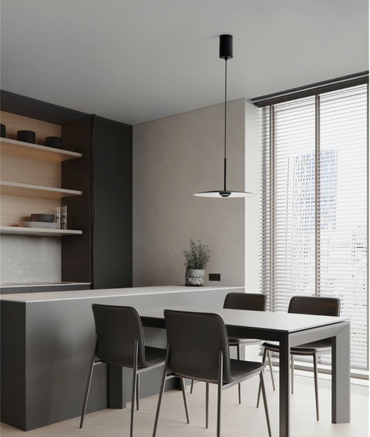 NL Mila Matt Black Disc Pendant - ID 13800