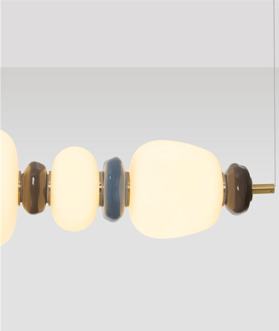 NL Palor Coloured Porcelain & Opal Glass Linear Pendant - ID 13865