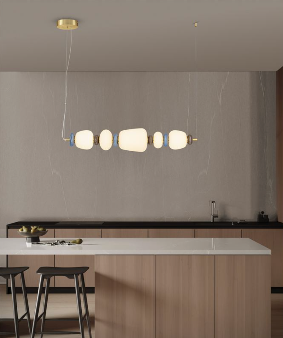 NL Palor Coloured Porcelain & Opal Glass Linear Pendant - ID 13865
