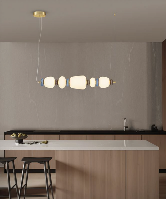 NL Palor Coloured Porcelain & Opal Glass Linear Pendant - ID 13865