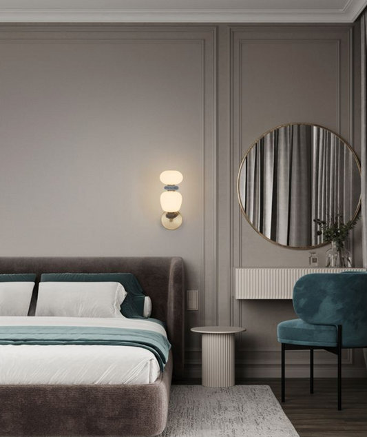 NL Palor Coloured Porcelain & Opal Glass Wall Light - ID 13868