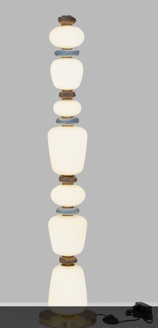 NL Palor Coloured Porcelain & Opal Glass Floor Light - ID 13870