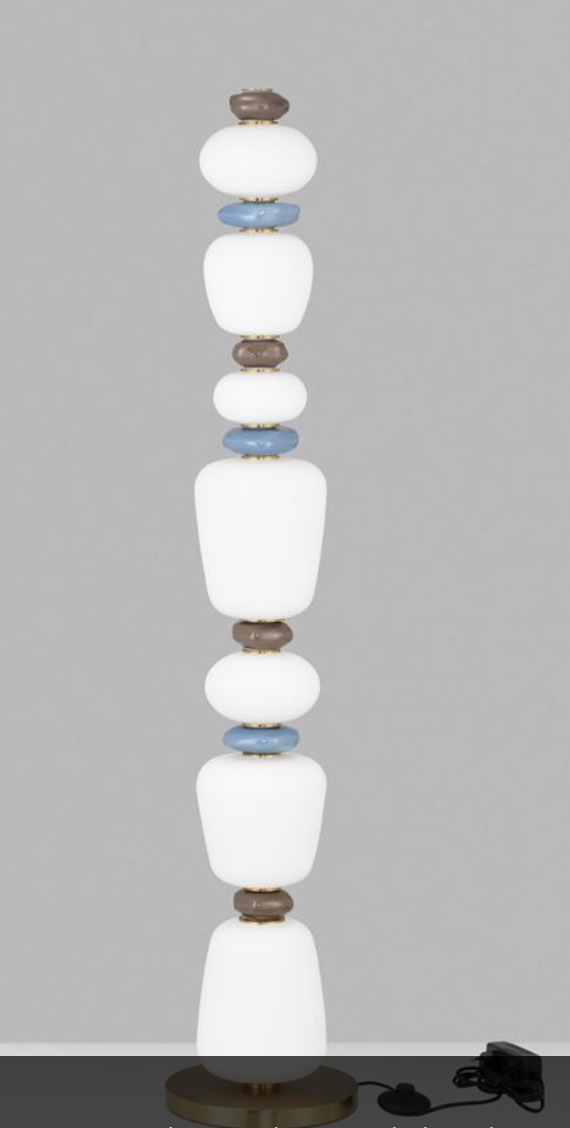 NL Palor Coloured Porcelain & Opal Glass Floor Light - ID 13870