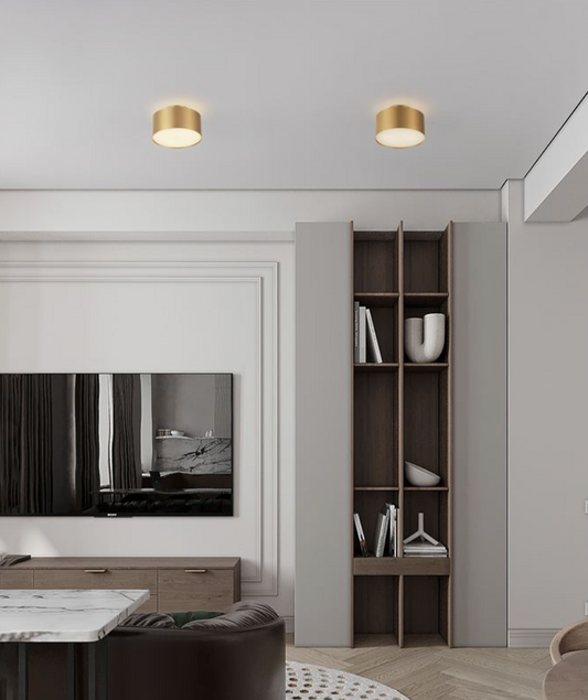 NL Ozeen Semi Flush Ceiling Light Matt Gold ID 13874