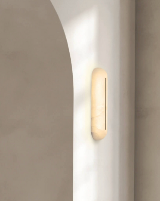 ZAM Alabaster & Satin Brass Wall Light ID 13892