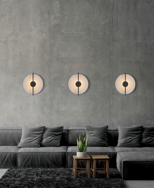 ZAM White Disc Wall or Ceiling Light with Black Disc Detail ID 13896