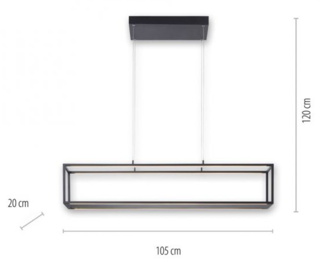 LED Rectangular Black Box Pendant / Shelf - ID 13937