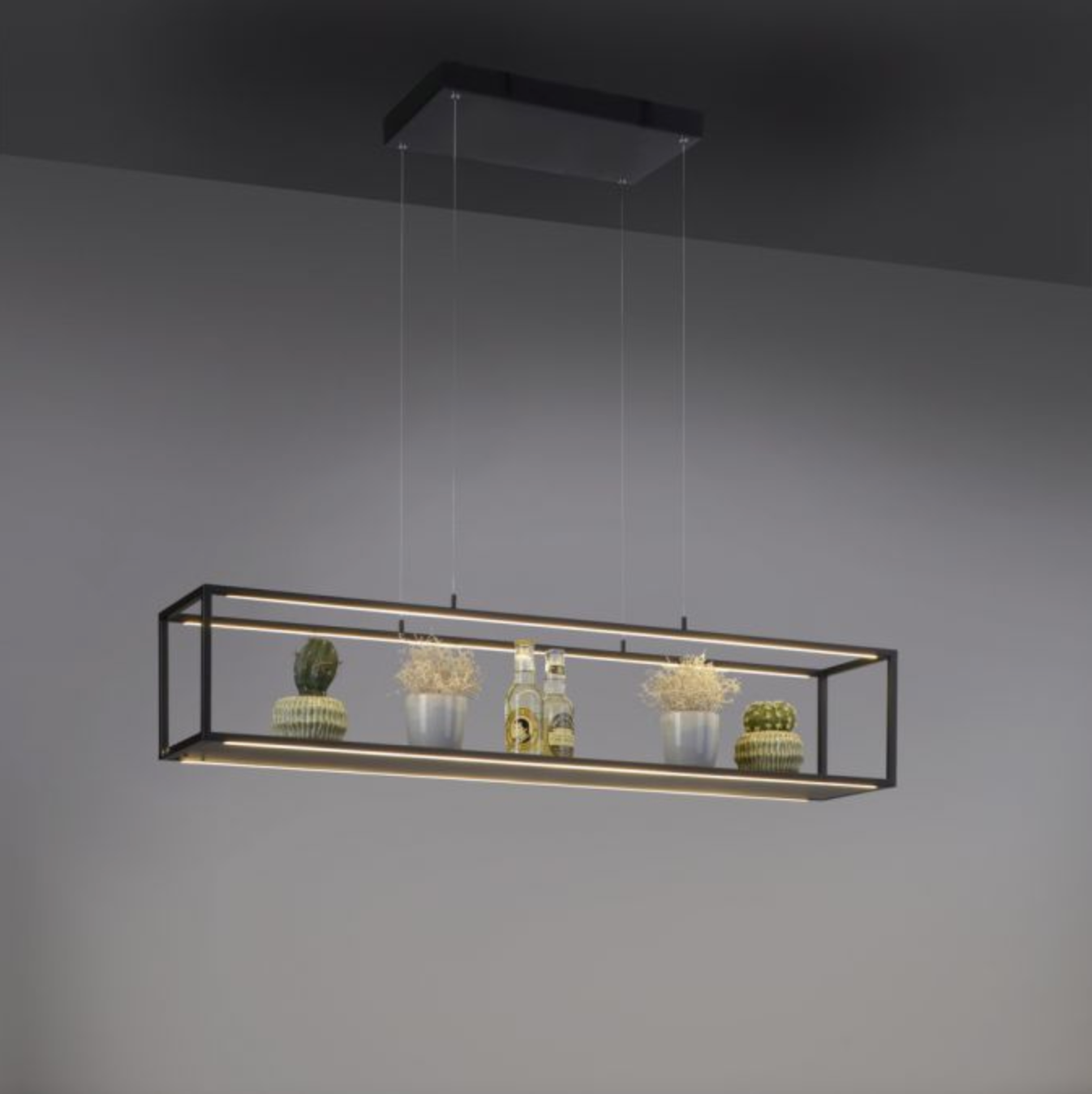 LED Rectangular Black Box Pendant / Shelf - ID 13937