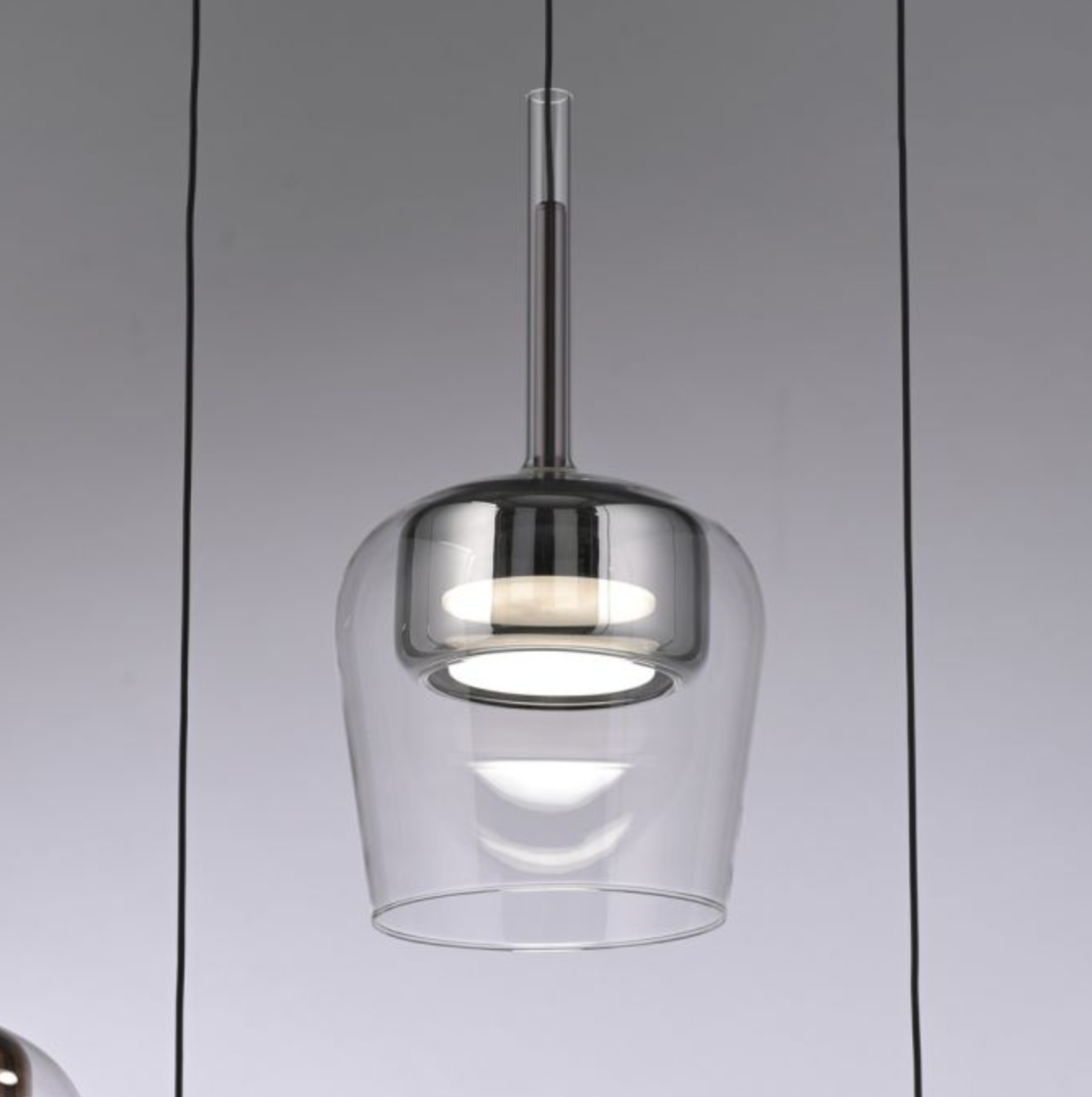 PNL Remote Controlled Raise & Lower Single Pendant Silver - ID 13919