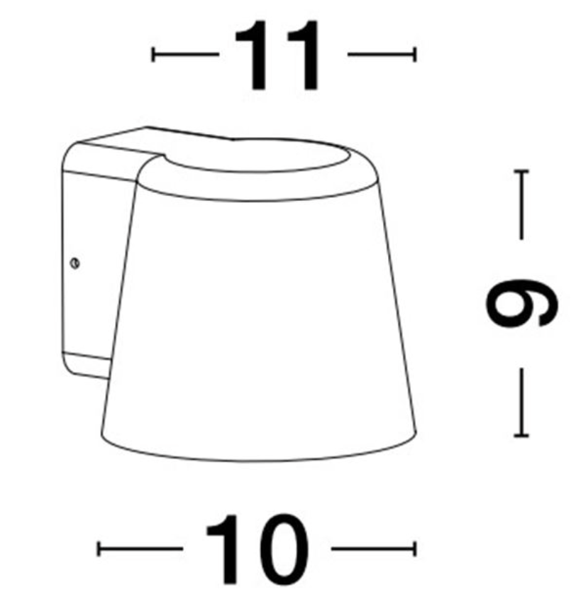 Conical Black Outdoor IP54 Wall Down Light - ID 13959