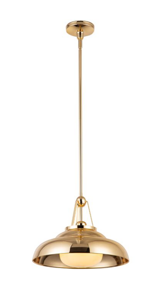 Industrial 1 lt Pendant - Polished Brass - ID 14006