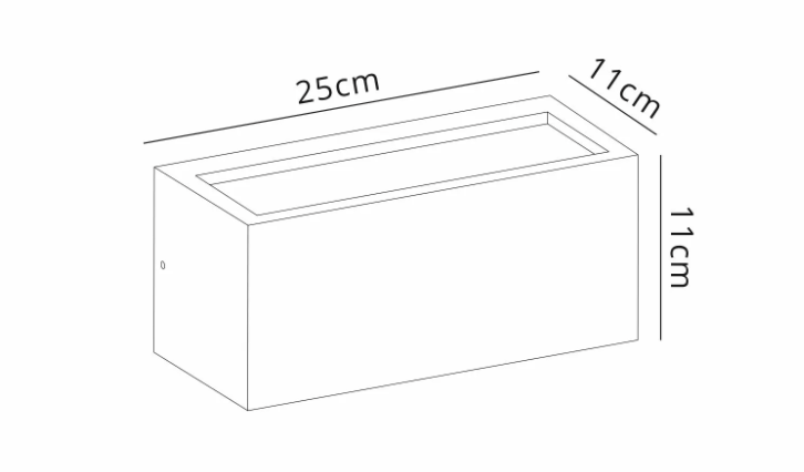 INS Rectangular Anthracite Grey IP65 Exterior Up+down Wall Light - ID 14010