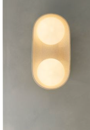 Ceramic Ivory Stained Crackle & Blackened Steel 2 Light Wall -  ID 14016