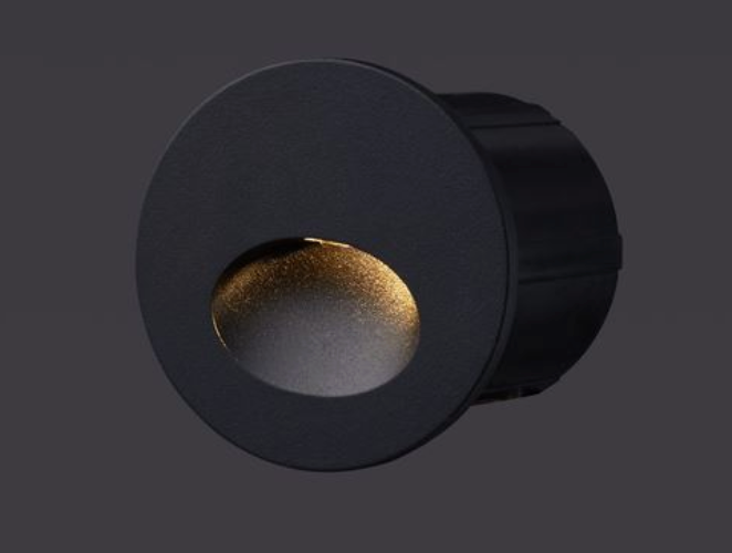 NL ID 14051 outdoor IP54 wall recessed step light black with integral driver