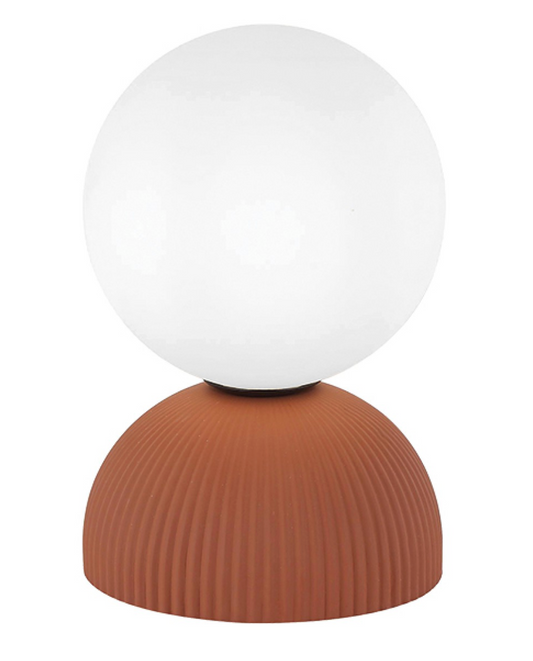 ZAM Terracotta Clay & Opal Glass Table Lamp - ID 14052