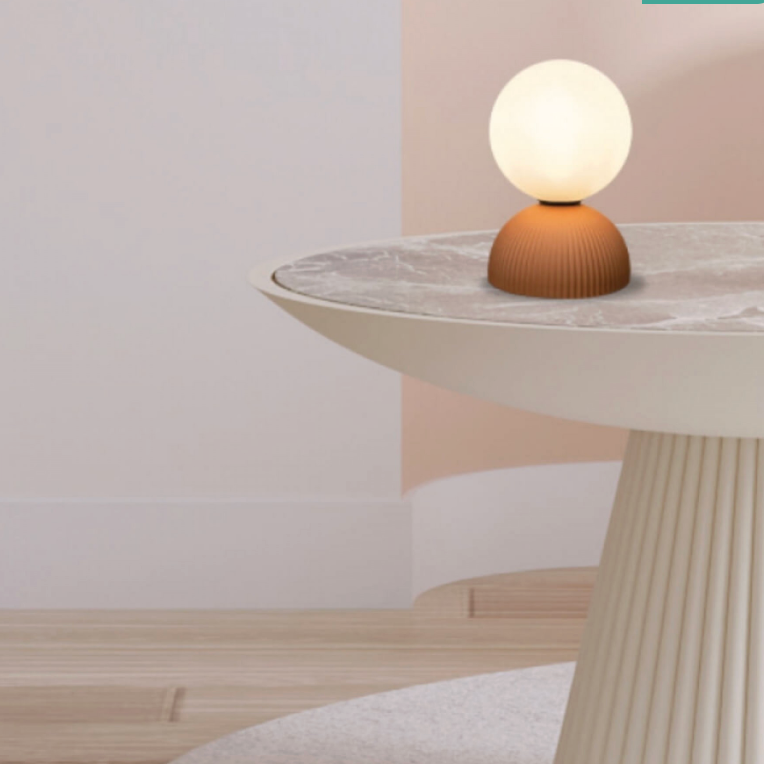 ZAM Terracotta Clay & Opal Glass Table Lamp - ID 14052